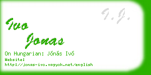 ivo jonas business card